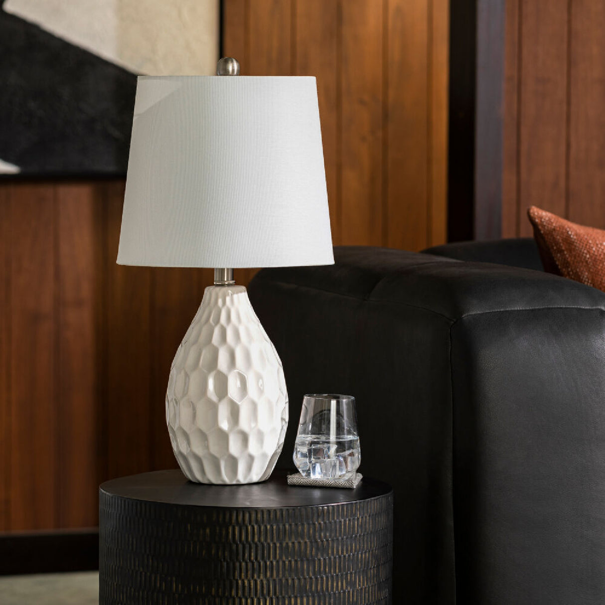 Modern European furniture - White Ceramic Linen Table Lamp - www.oroa.com