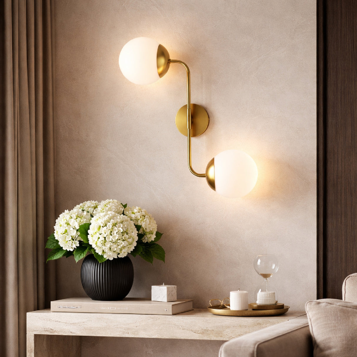 Modern European furniture - Double White Glass Wall Lamp - www.oroa.com