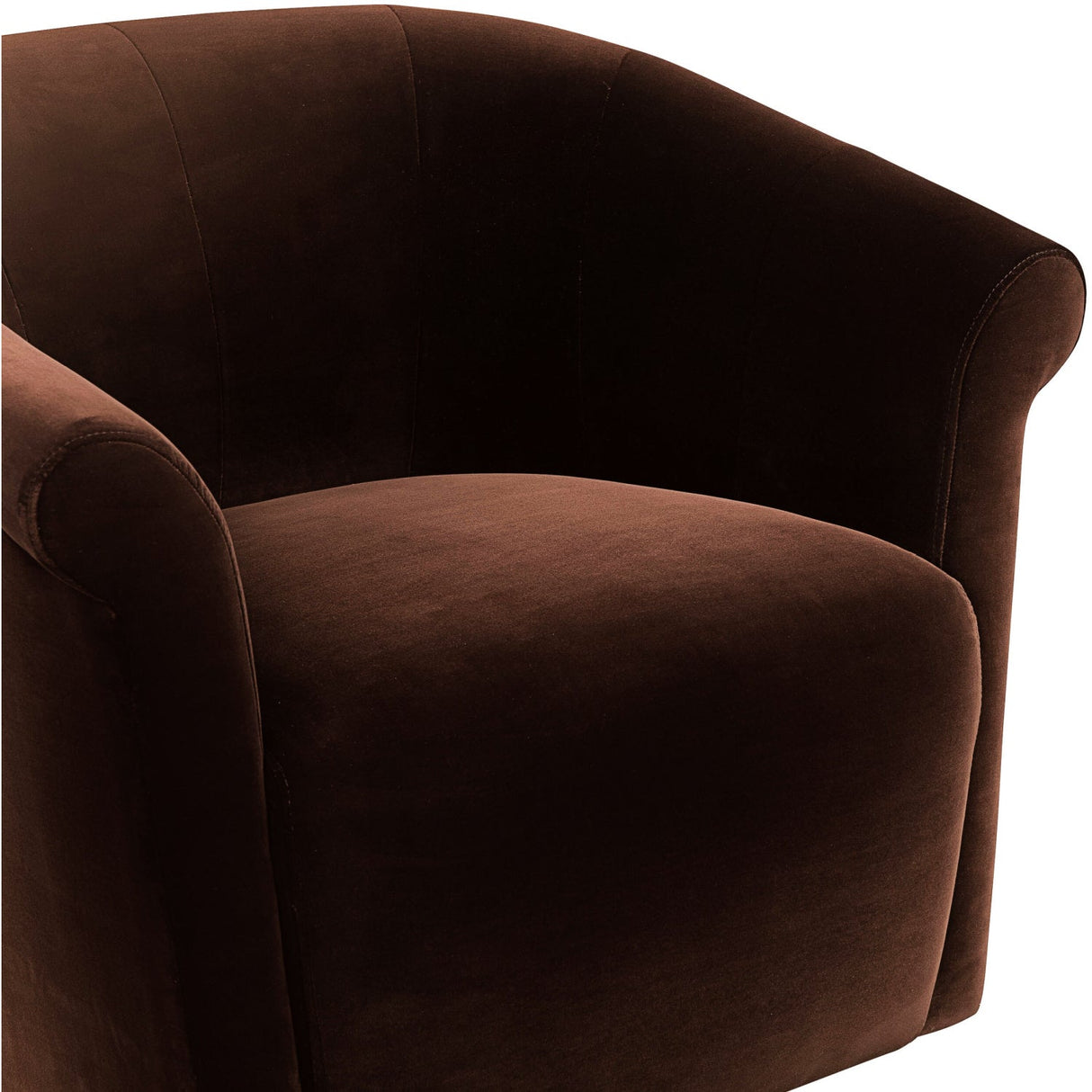 Modern European furniture - Brown Cotton Swivel Chair - www.oroa.com