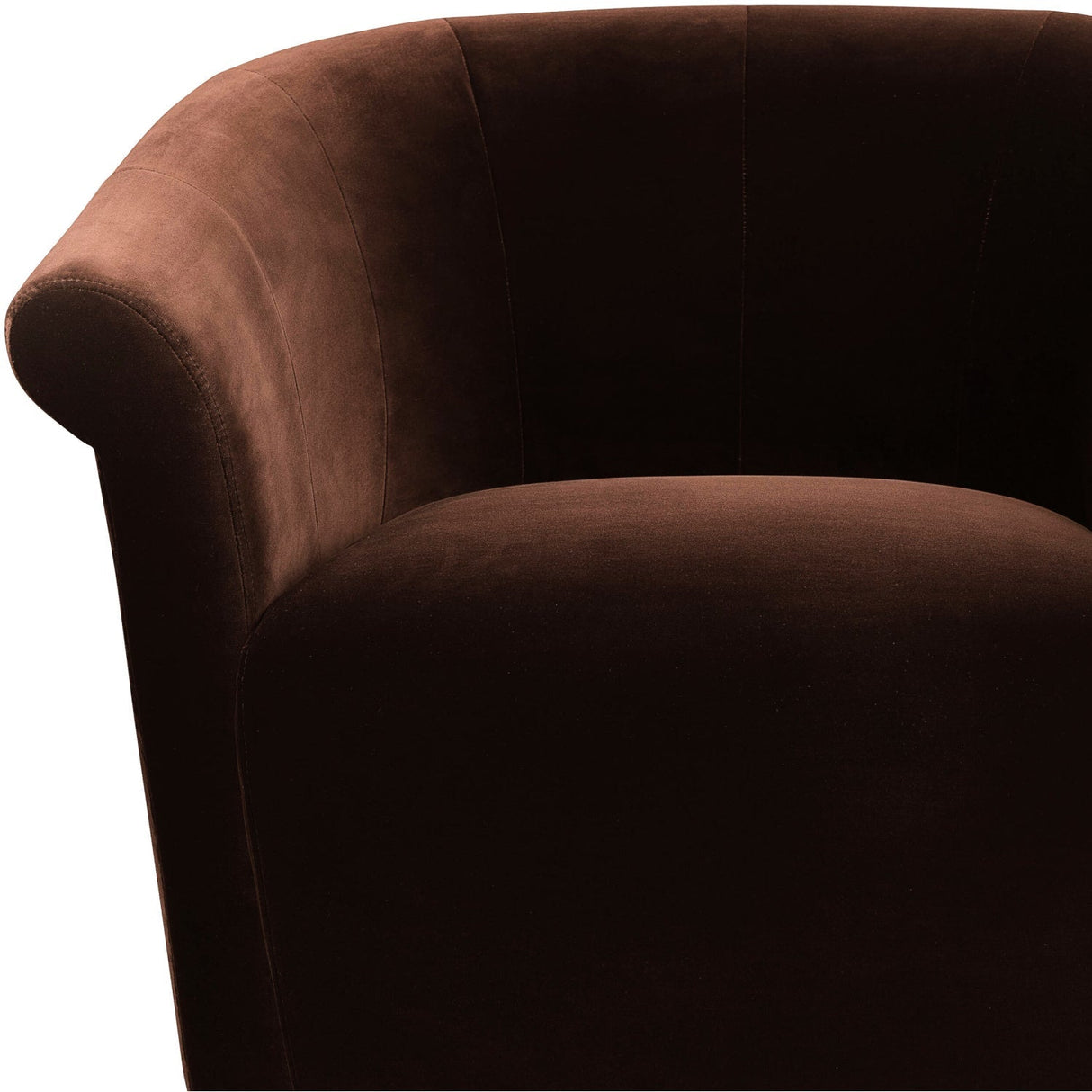 Modern European furniture - Brown Cotton Swivel Chair - www.oroa.com
