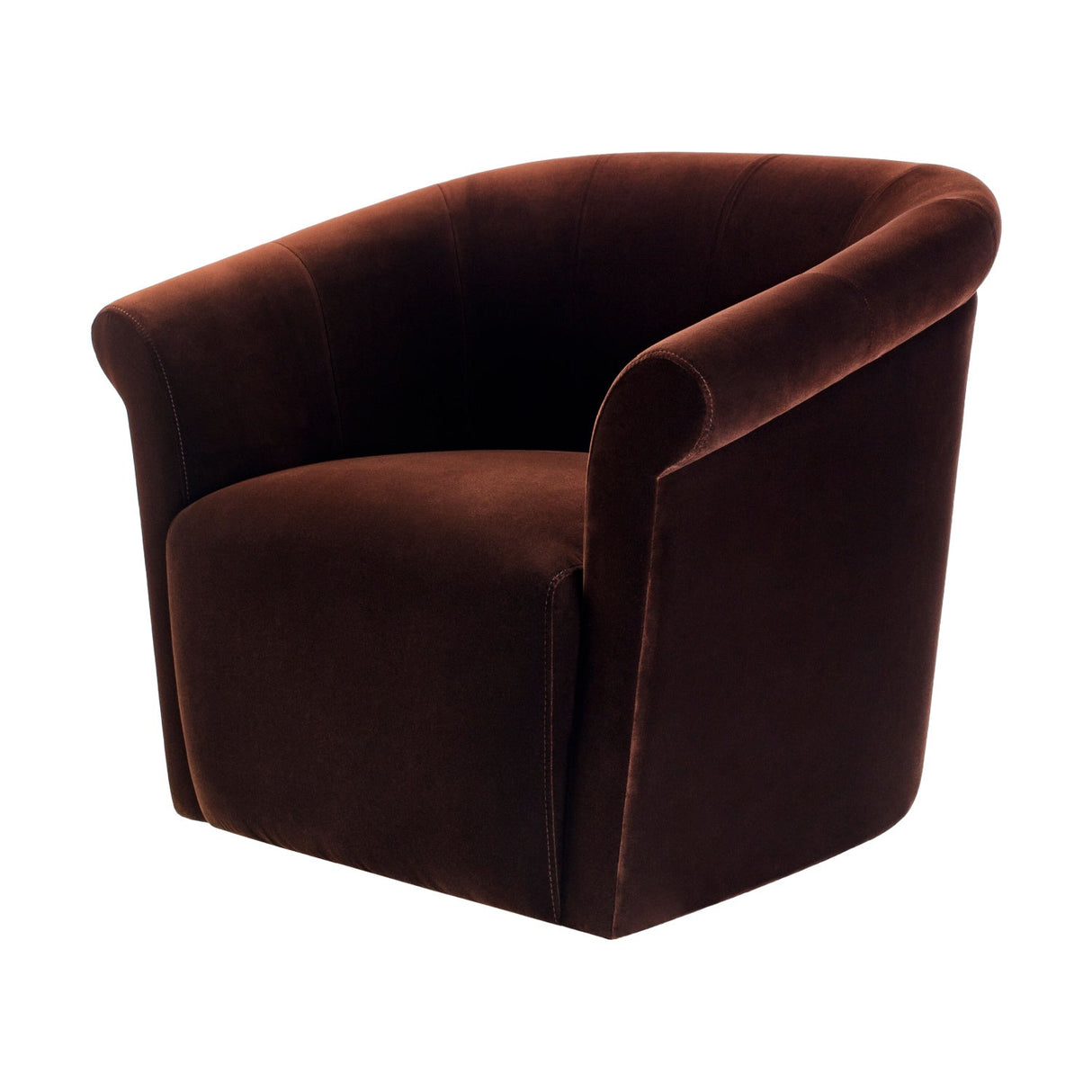 Modern European furniture - Brown Cotton Swivel Chair - www.oroa.com