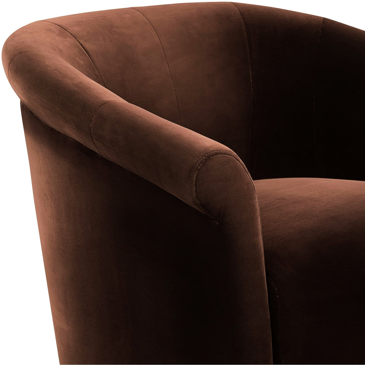 Modern European furniture - Brown Cotton Swivel Chair - www.oroa.com