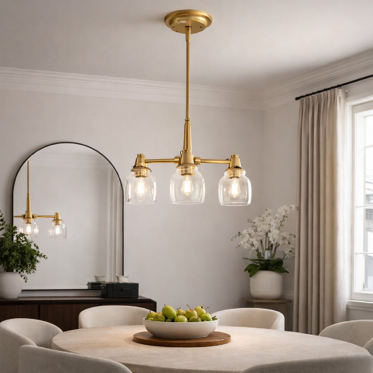 Modern European furniture - Iron Framed Glass Chandelier - www.oroa.com