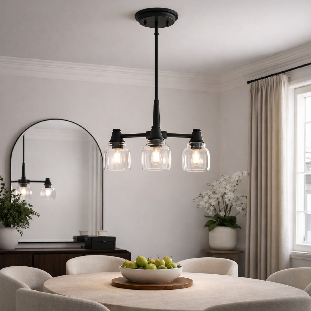 Modern European furniture - Iron Framed Glass Chandelier - www.oroa.com