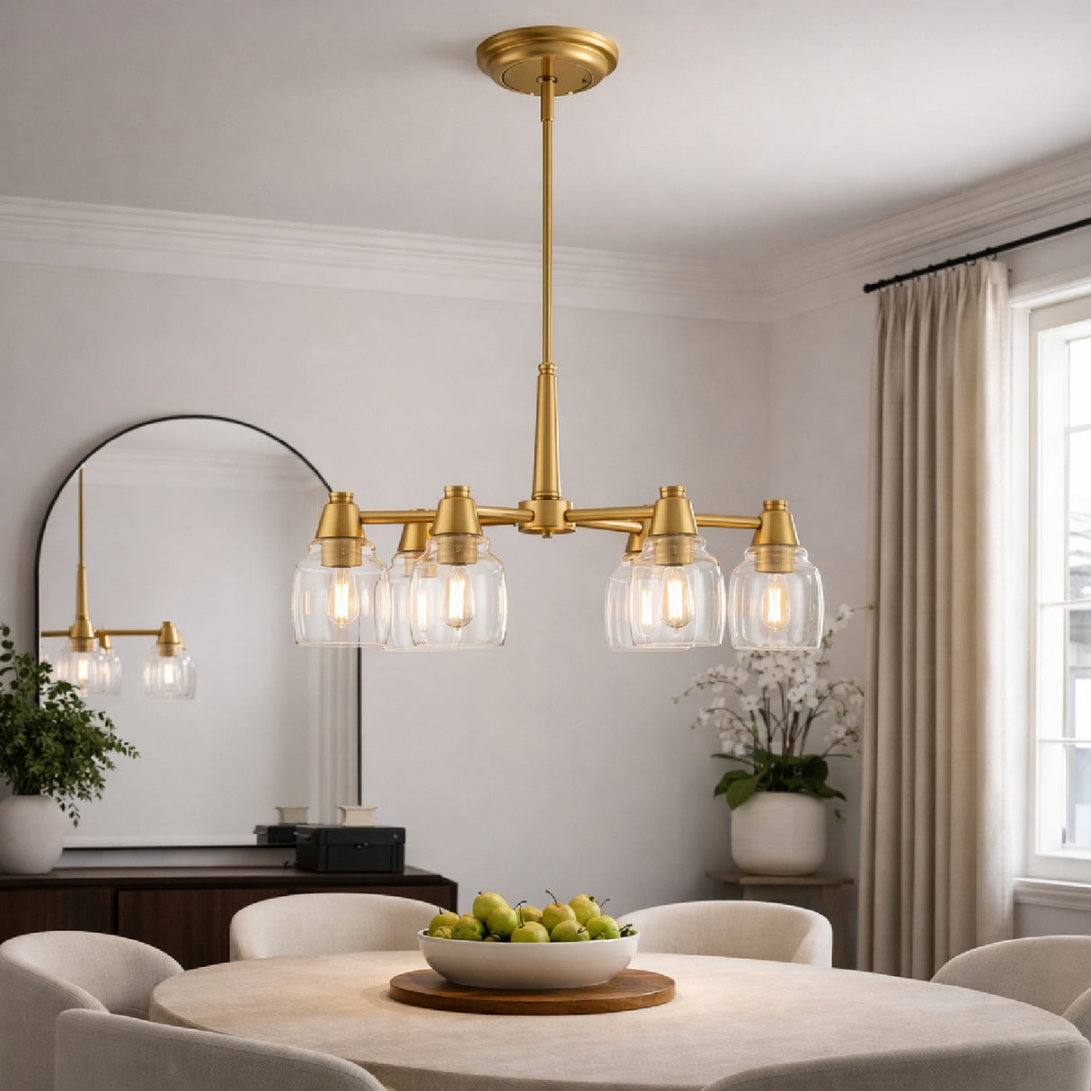 Modern European furniture - Iron Framed Glass Chandelier - www.oroa.com
