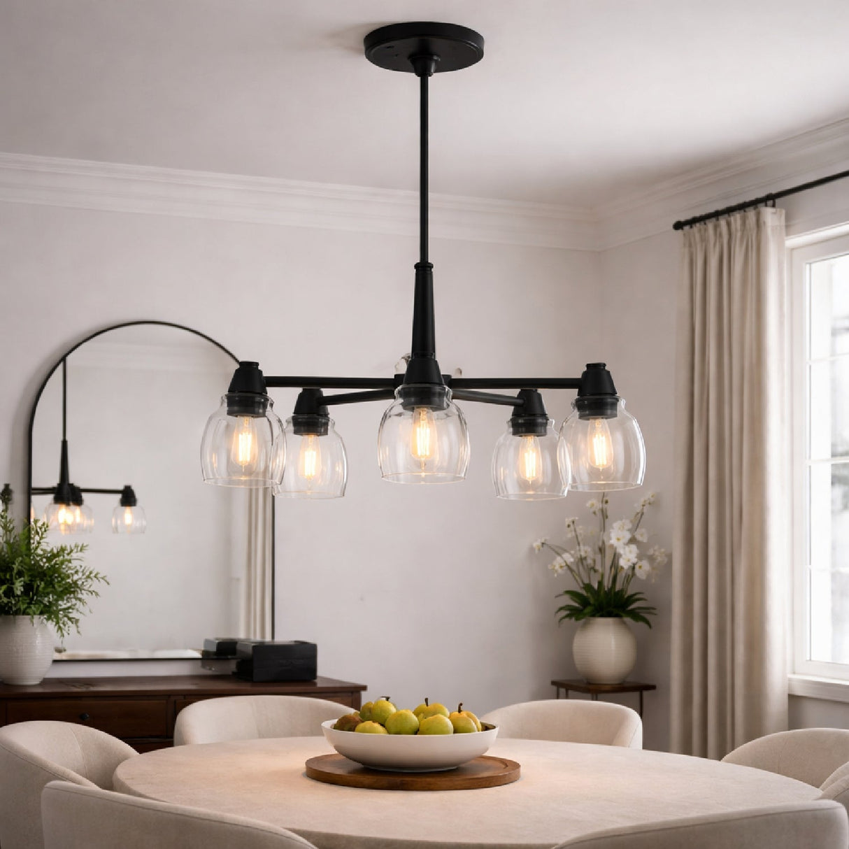 Modern European furniture - Iron Framed Glass Chandelier - www.oroa.com