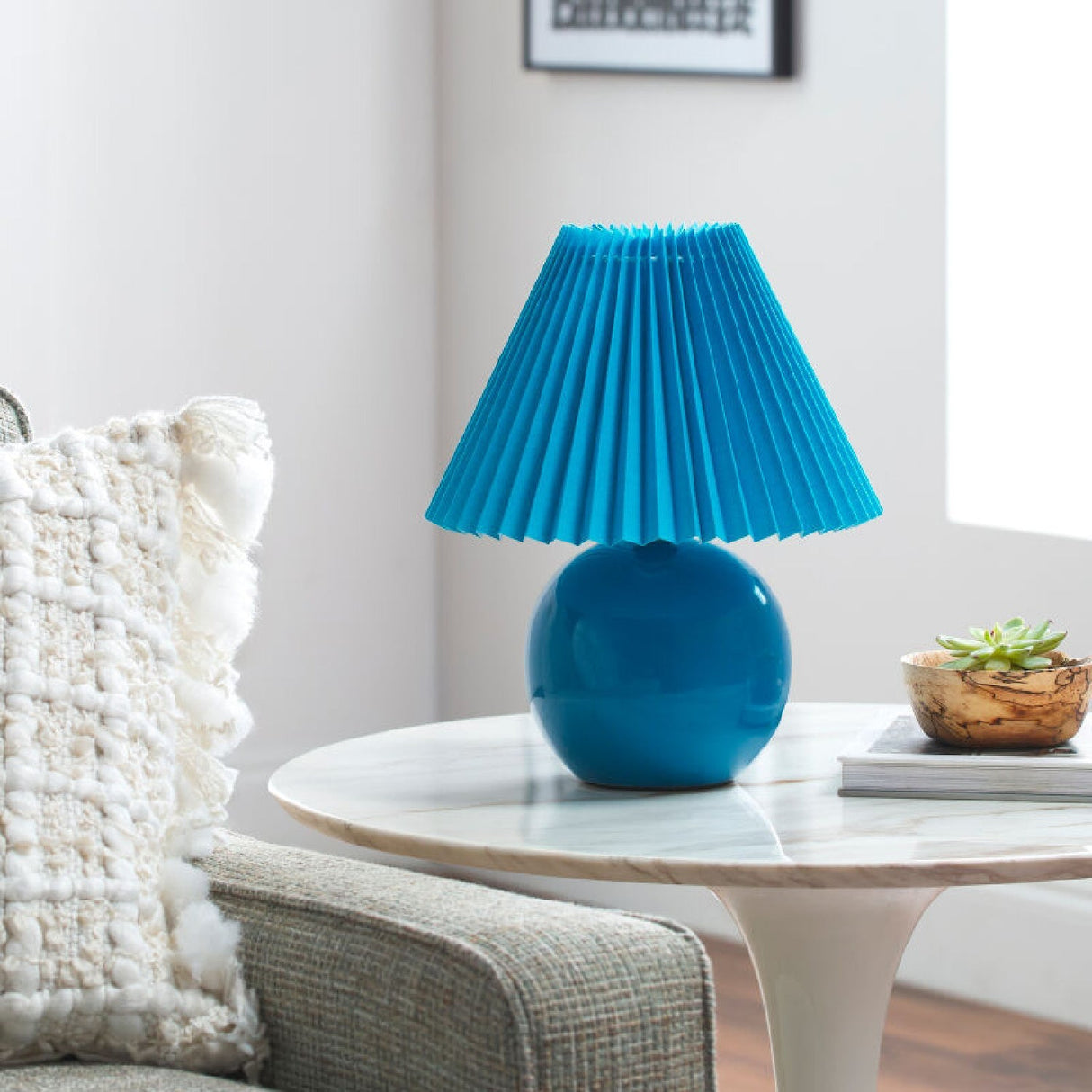 Modern European furniture - Pleated Fabric Shade Table Lamp - www.oroa.com