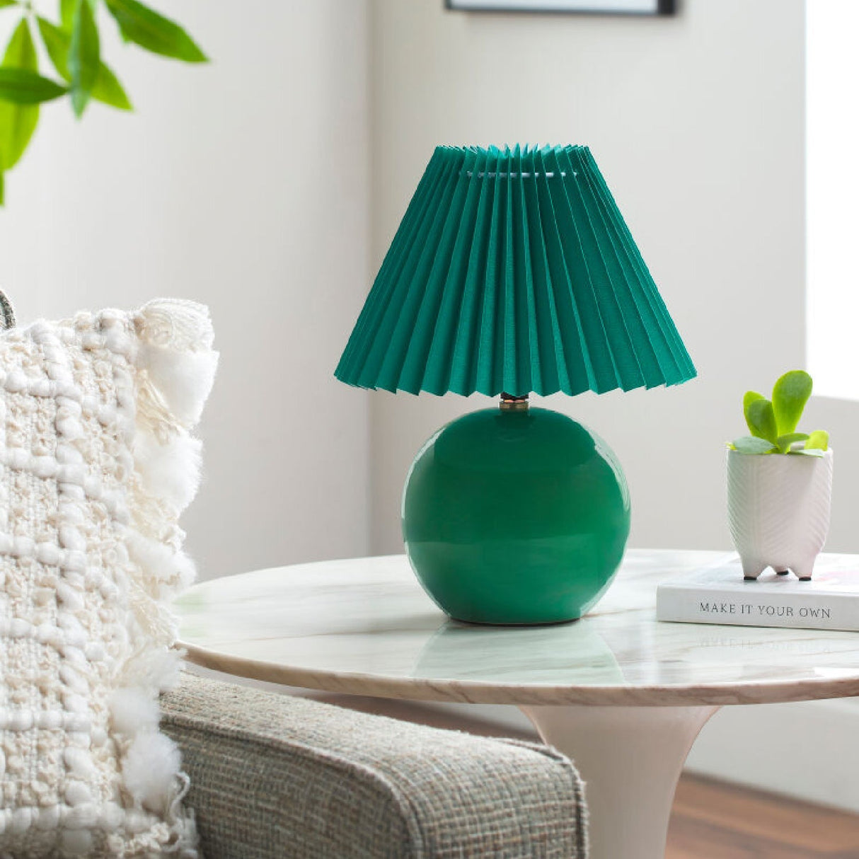 Modern European furniture - Pleated Fabric Shade Table Lamp - www.oroa.com