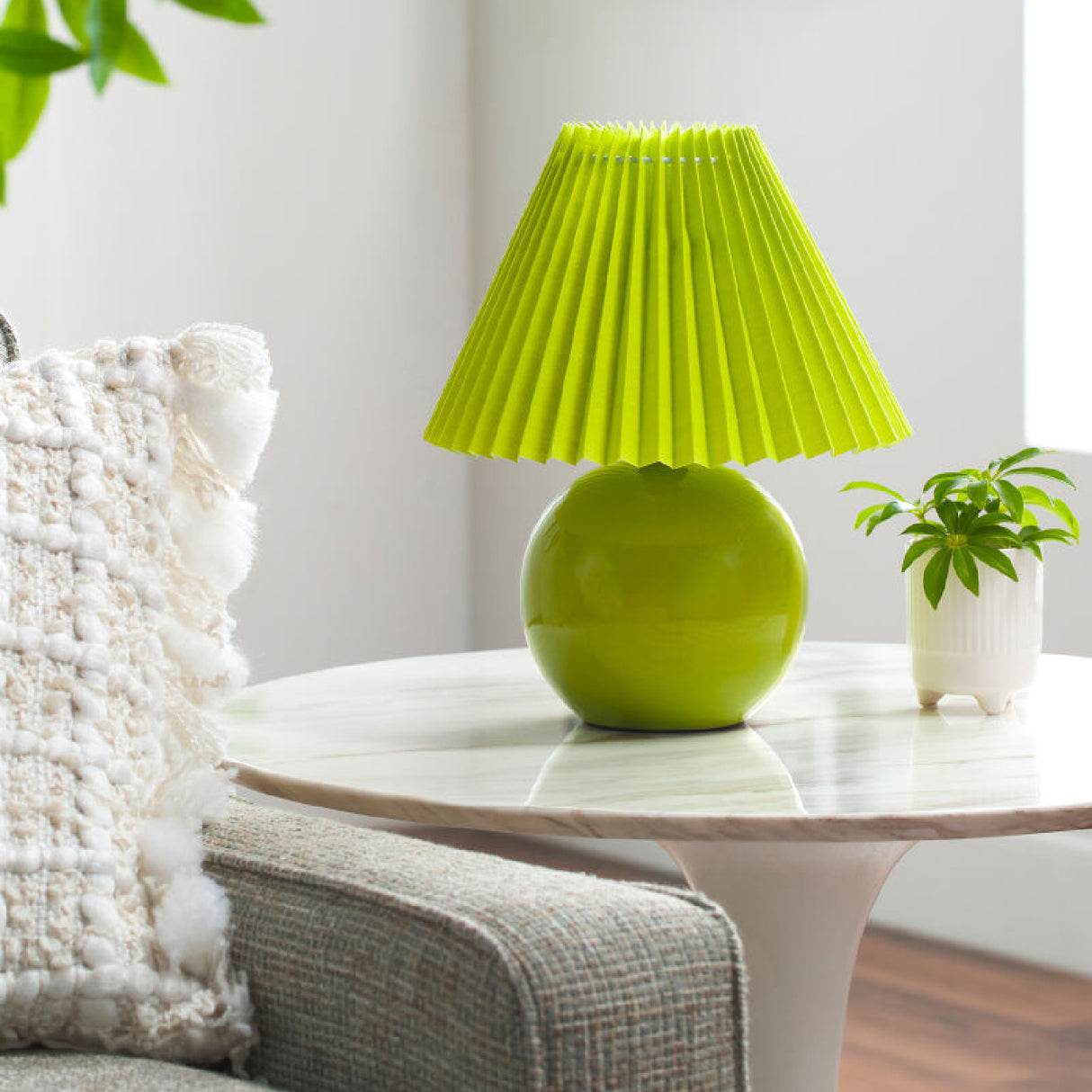 Modern European furniture - Pleated Fabric Shade Table Lamp - www.oroa.com