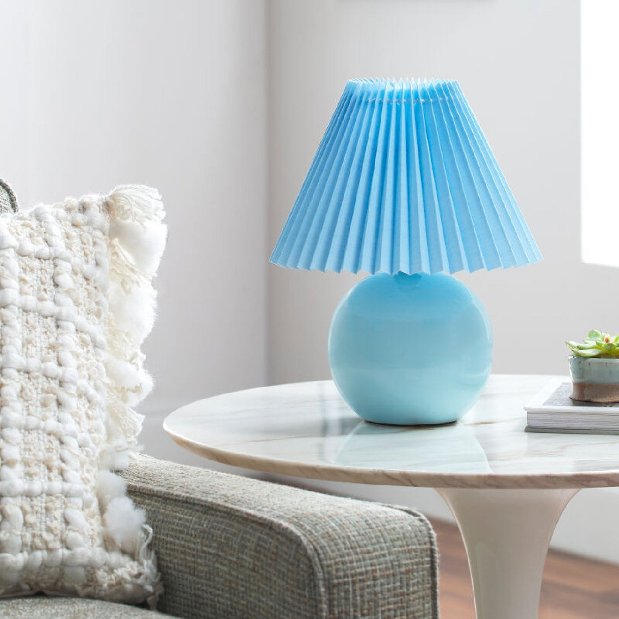 Modern European furniture - Pleated Fabric Shade Table Lamp - www.oroa.com