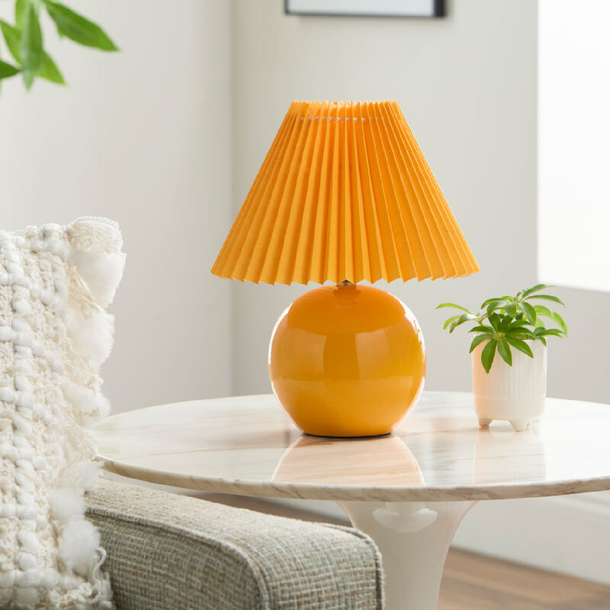 Modern European furniture - Pleated Fabric Shade Table Lamp - www.oroa.com