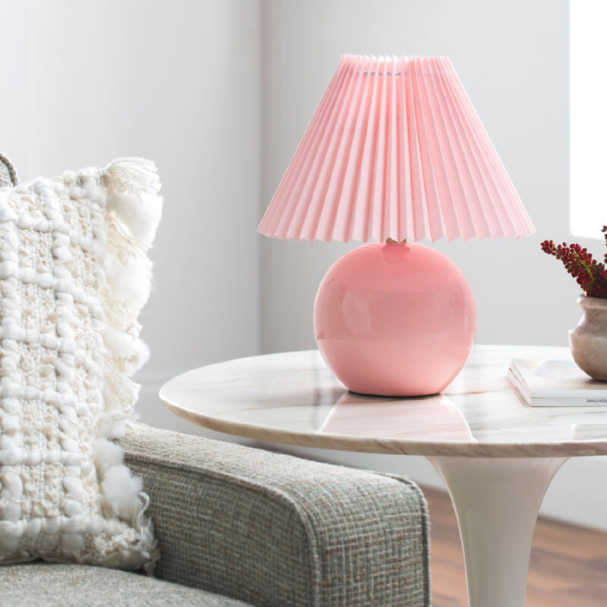 Modern European furniture - Pleated Fabric Shade Table Lamp - www.oroa.com
