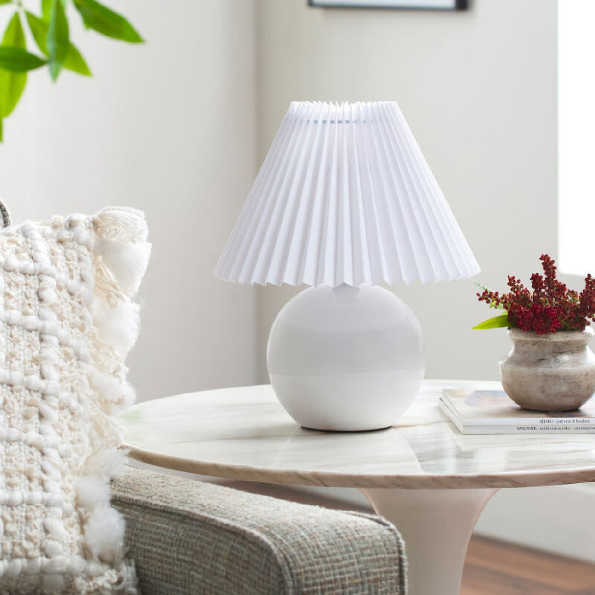 Modern European furniture - Pleated Fabric Shade Table Lamp - www.oroa.com