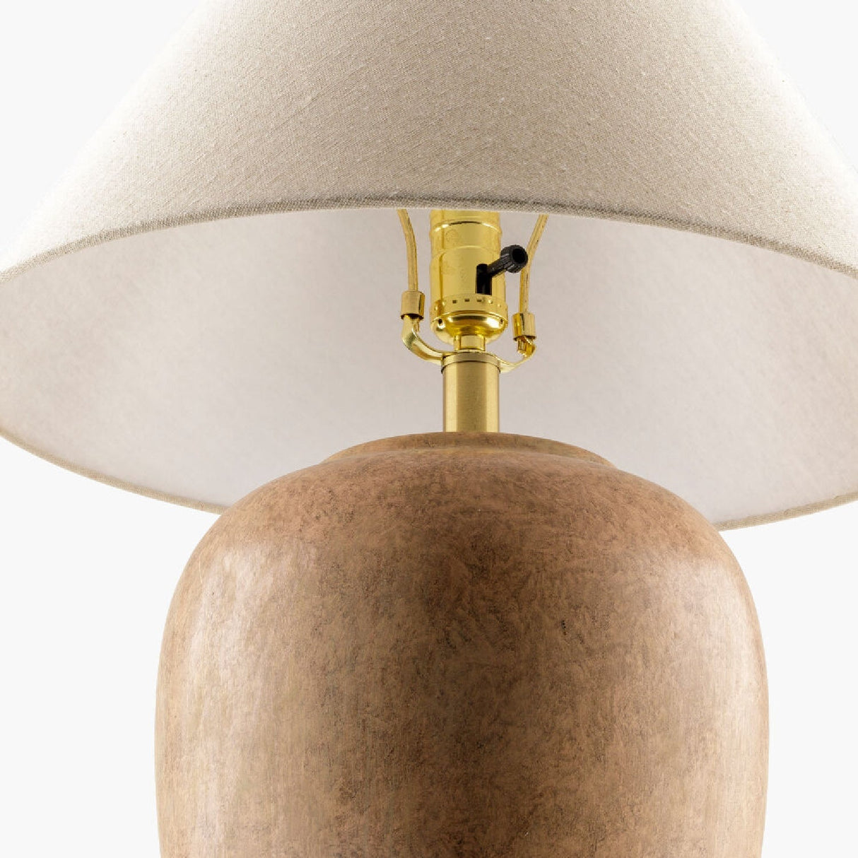 Modern European furniture - Glazed Brown Ceramic Table Lamp - www.oroa.com