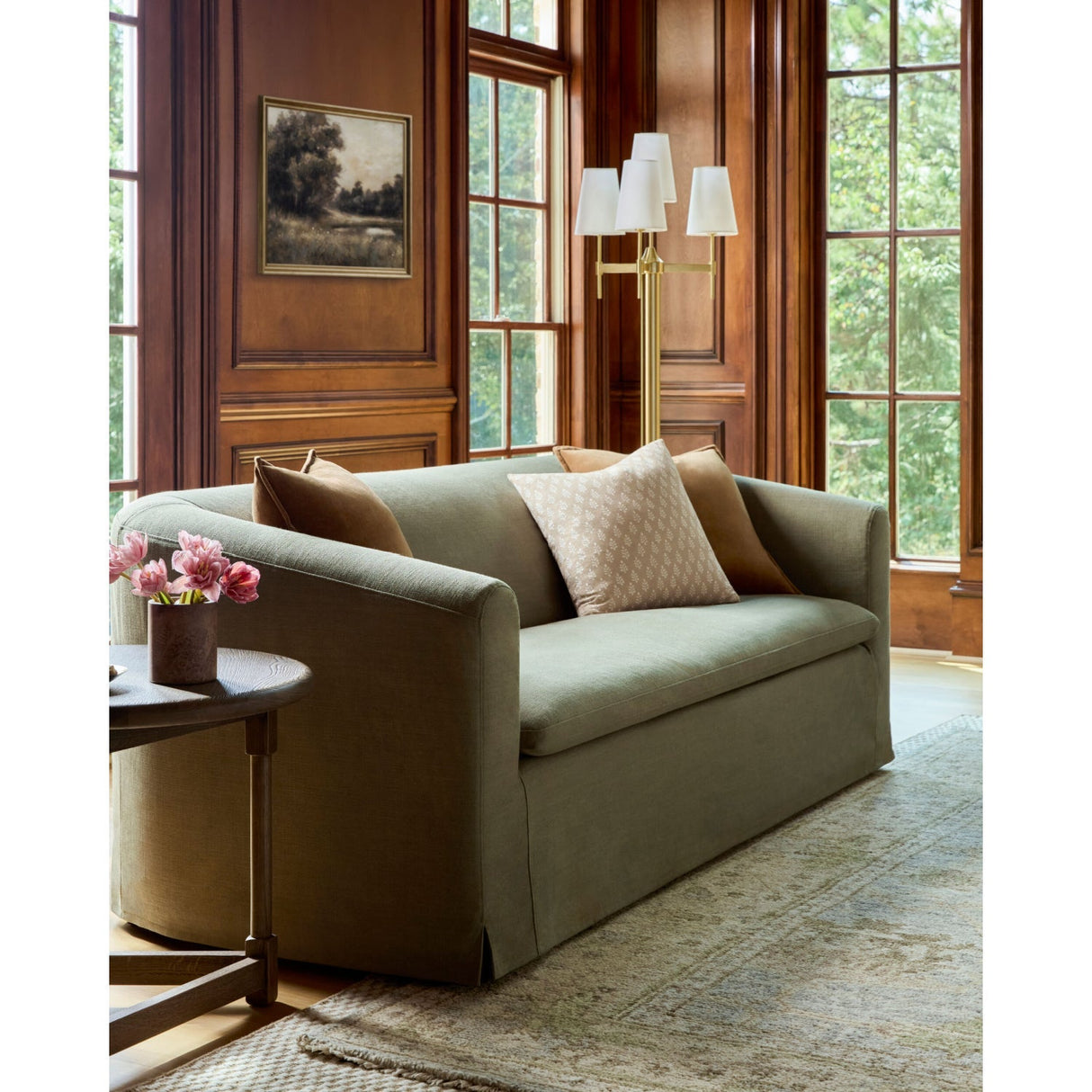 Modern European furniture - White Linen 3-Light Floor Lamp - www.oroa.com