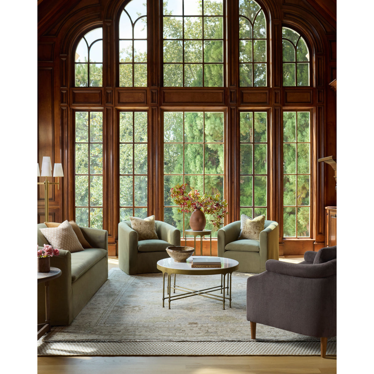 White Linen 3-Light Floor Lamp | Oroa.com