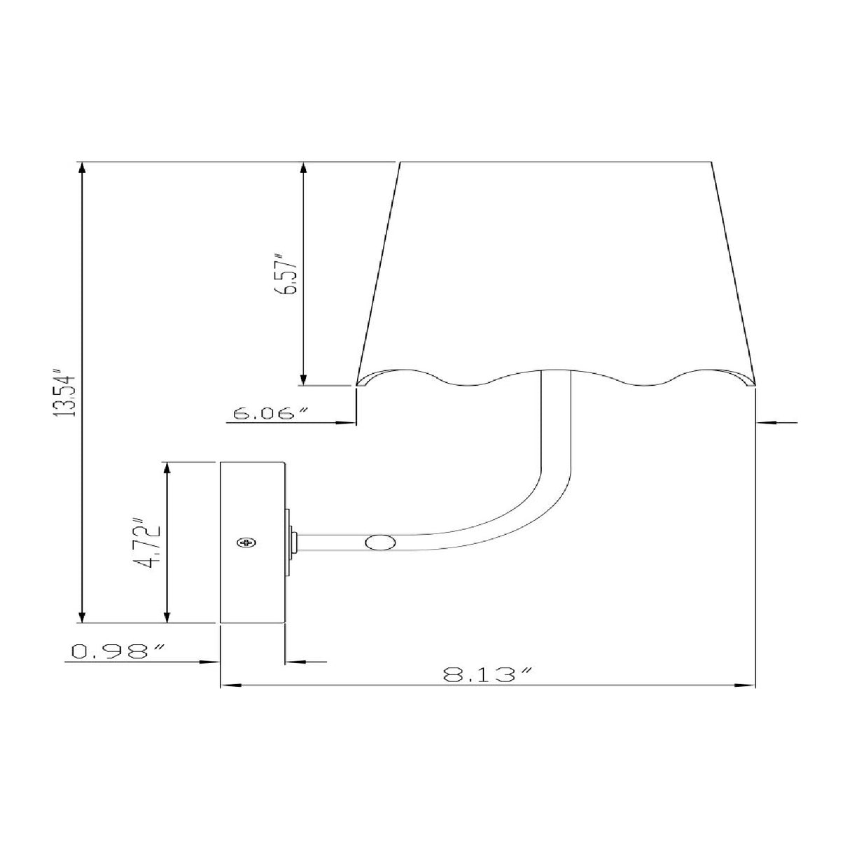 Scalloped Edge Linen Wall Lamp | Oroa.com