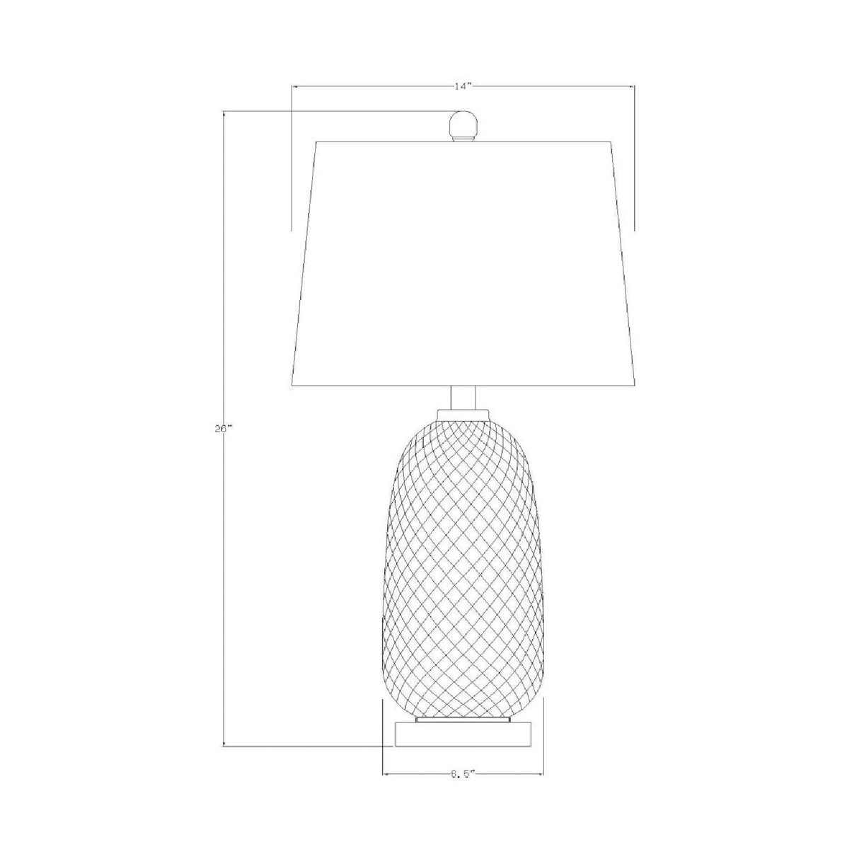 Modern European furniture - Gray Textured Glass Table Lamp - www.oroa.com