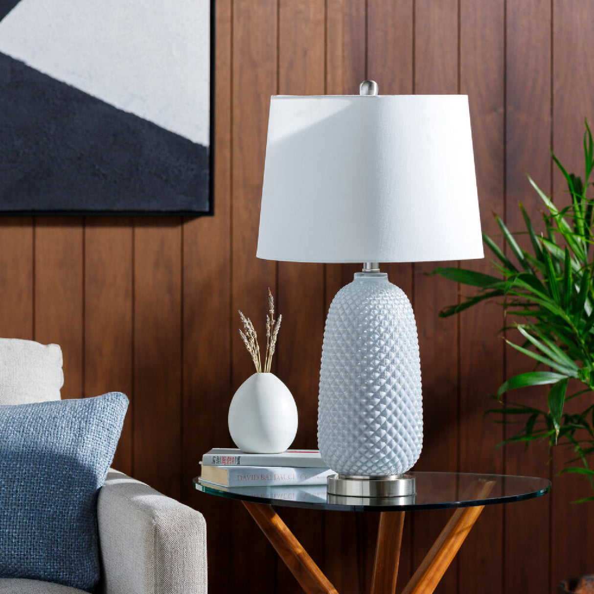 Gray Textured Glass Table Lamp | Oroa.com