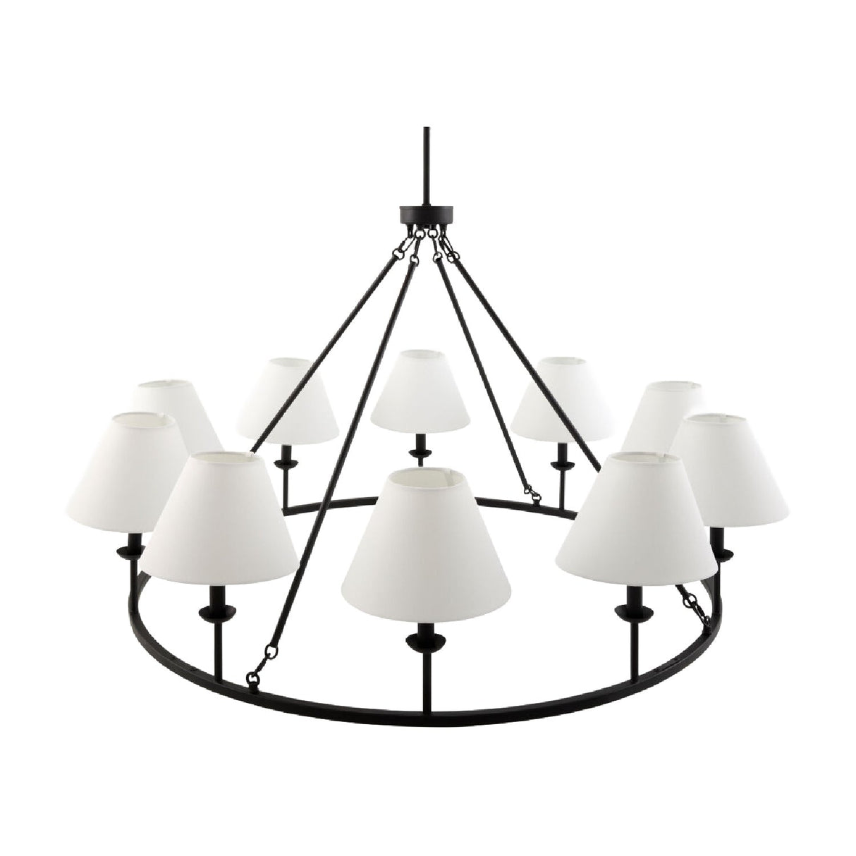 Modern European furniture - Black Iron 10-Light Chandelier - www.oroa.com
