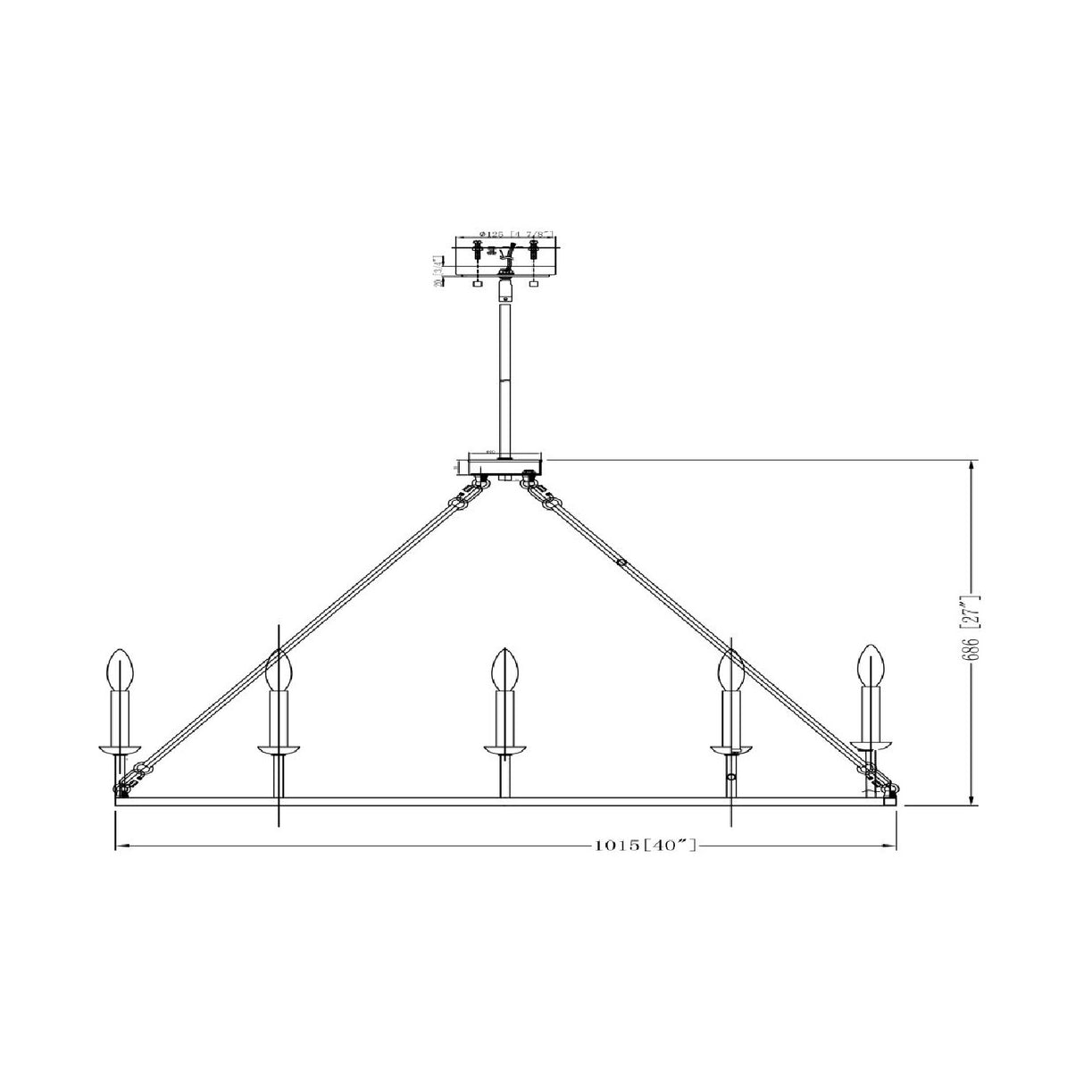 Black Iron 10-Light Chandelier | Oroa.com