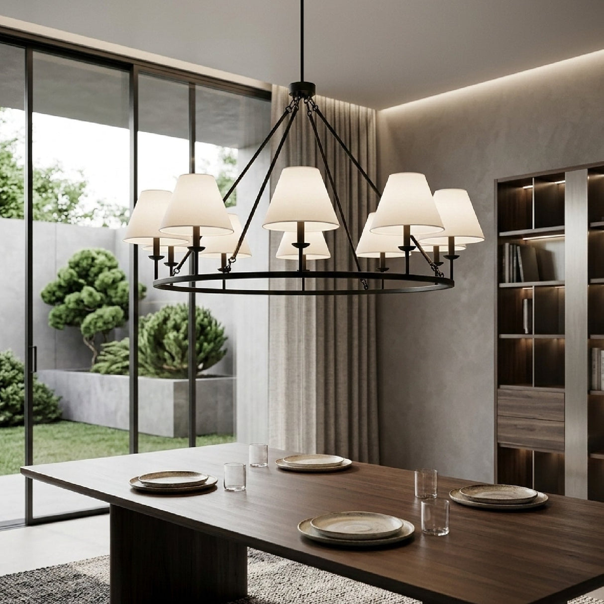 Modern European furniture - Black Iron 10-Light Chandelier - www.oroa.com