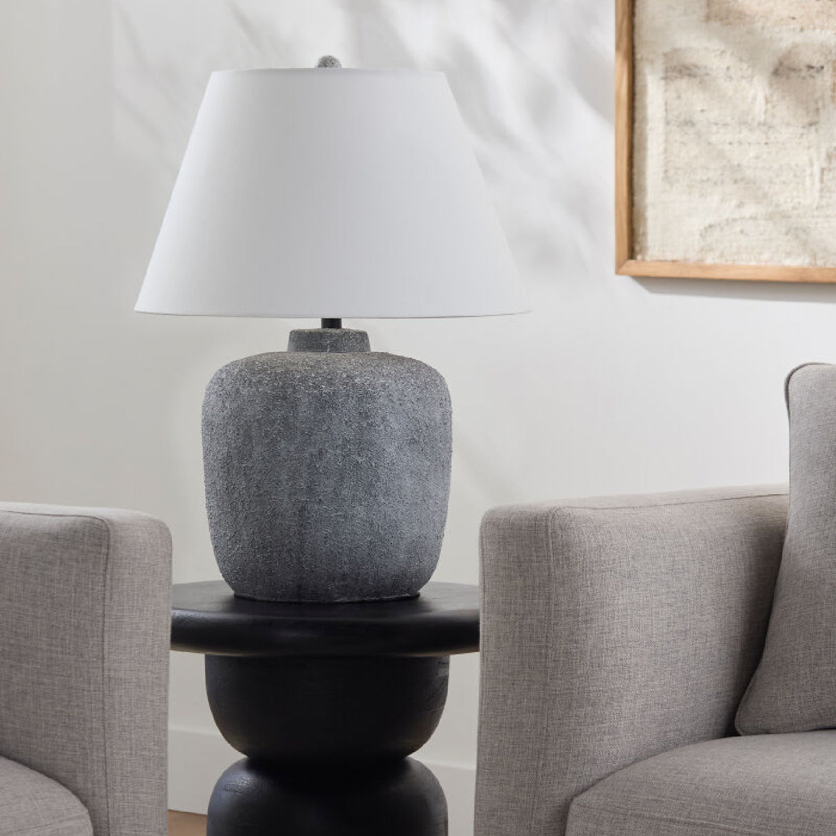 Painted White Paper Table Lamp | Oroa.com