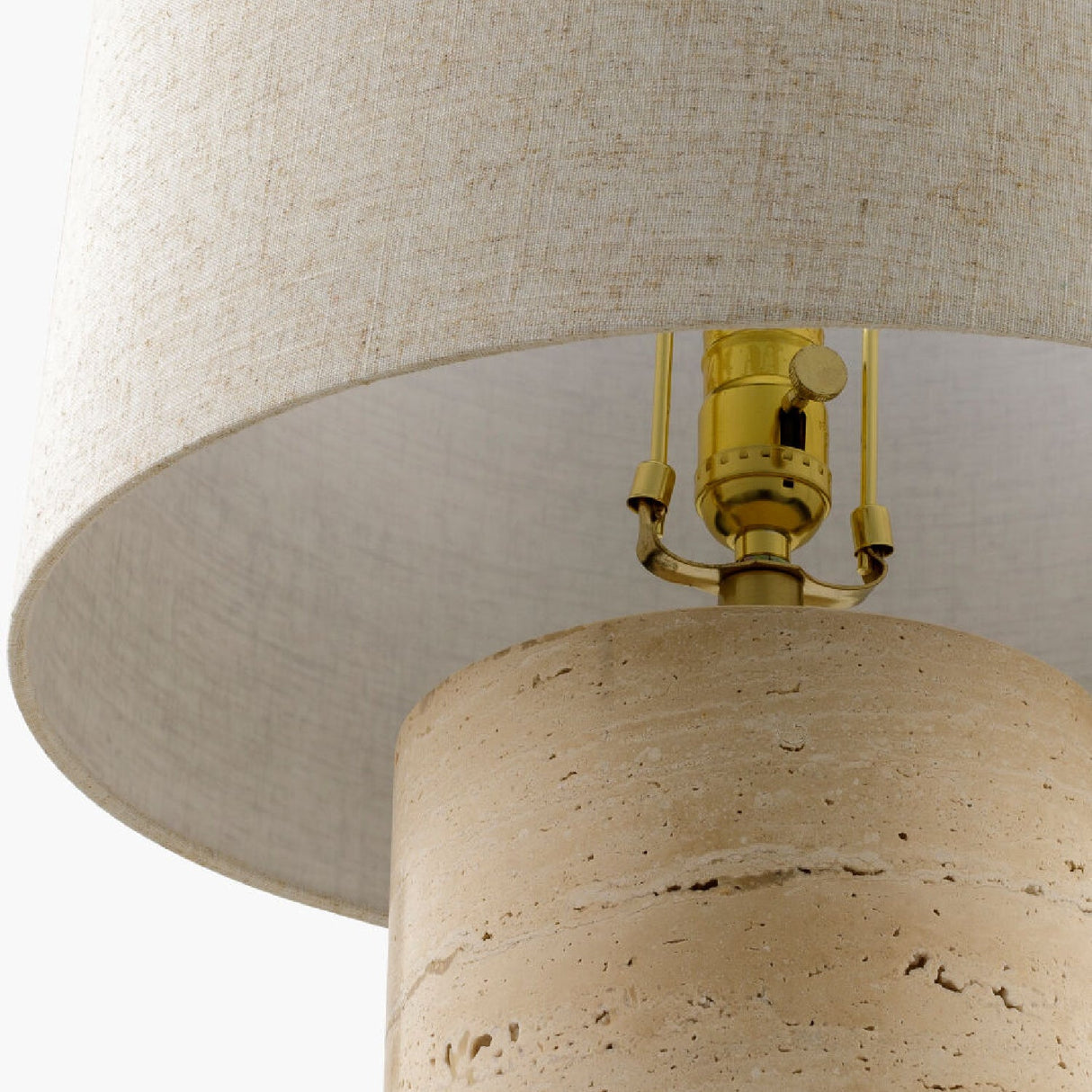 Modern European furniture - Travertine Base Accent Table Lamp - www.oroa.com