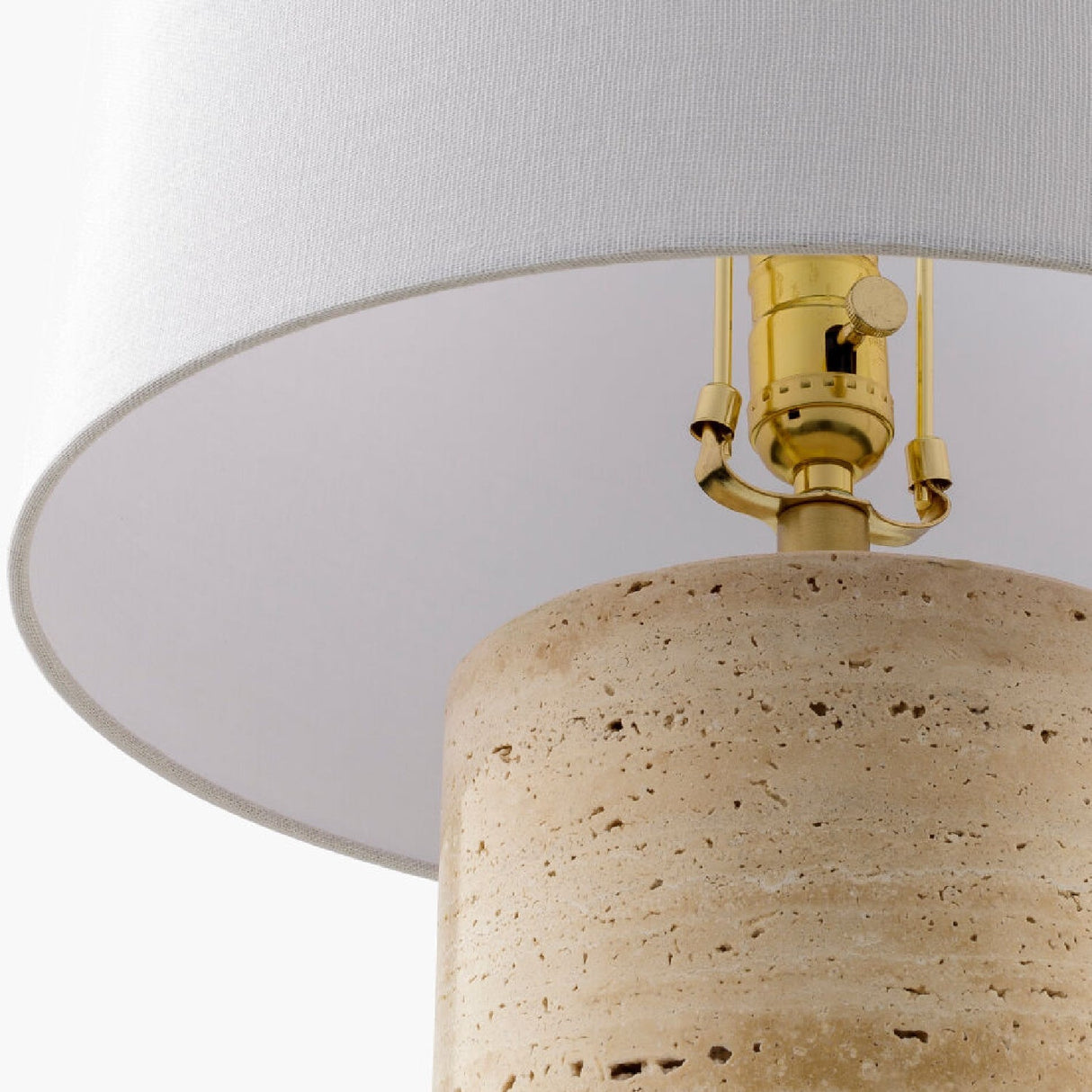 Modern European furniture - Travertine Base Accent Table Lamp - www.oroa.com