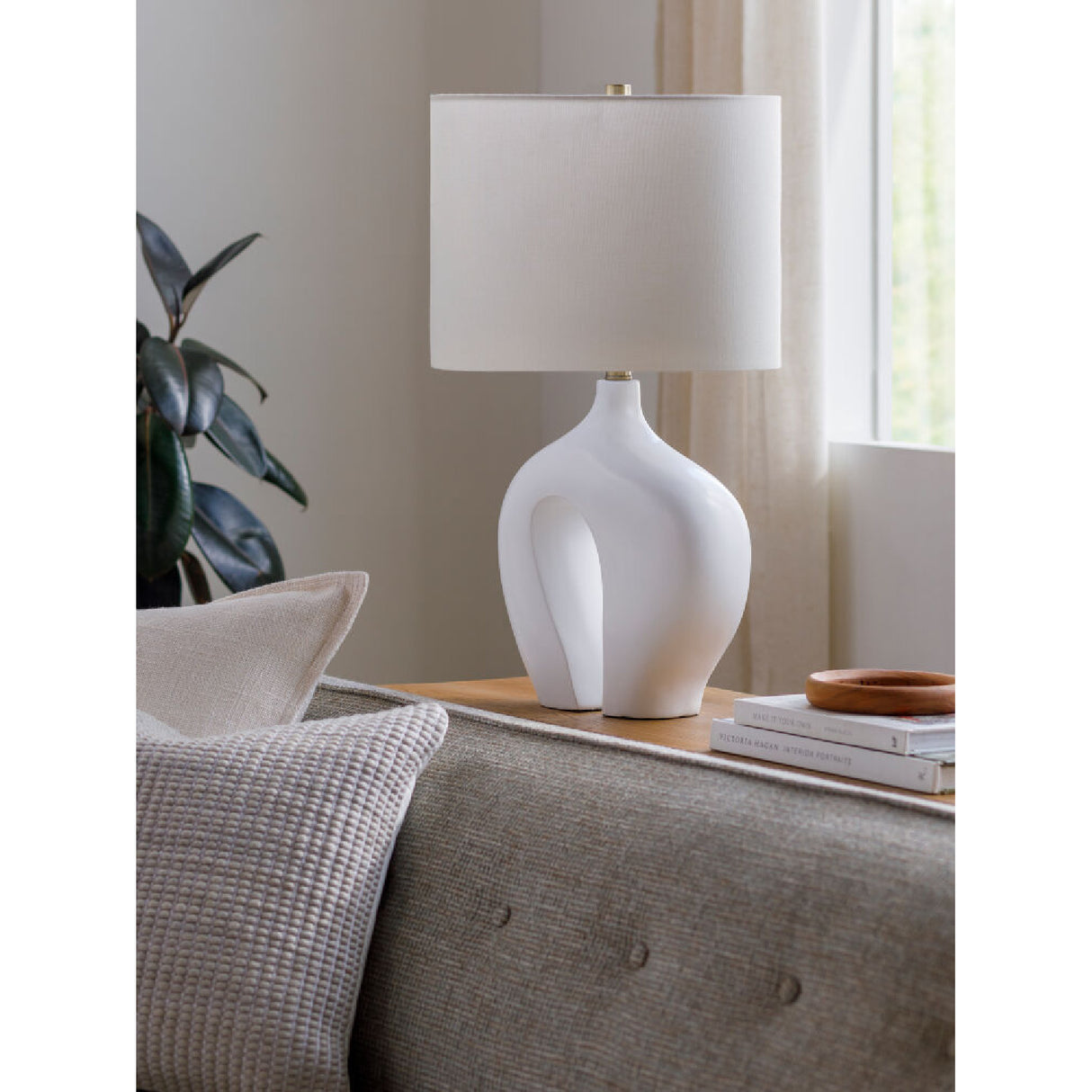 Modern European furniture - White Abstract Sculpture Table Lamp - www.oroa.com