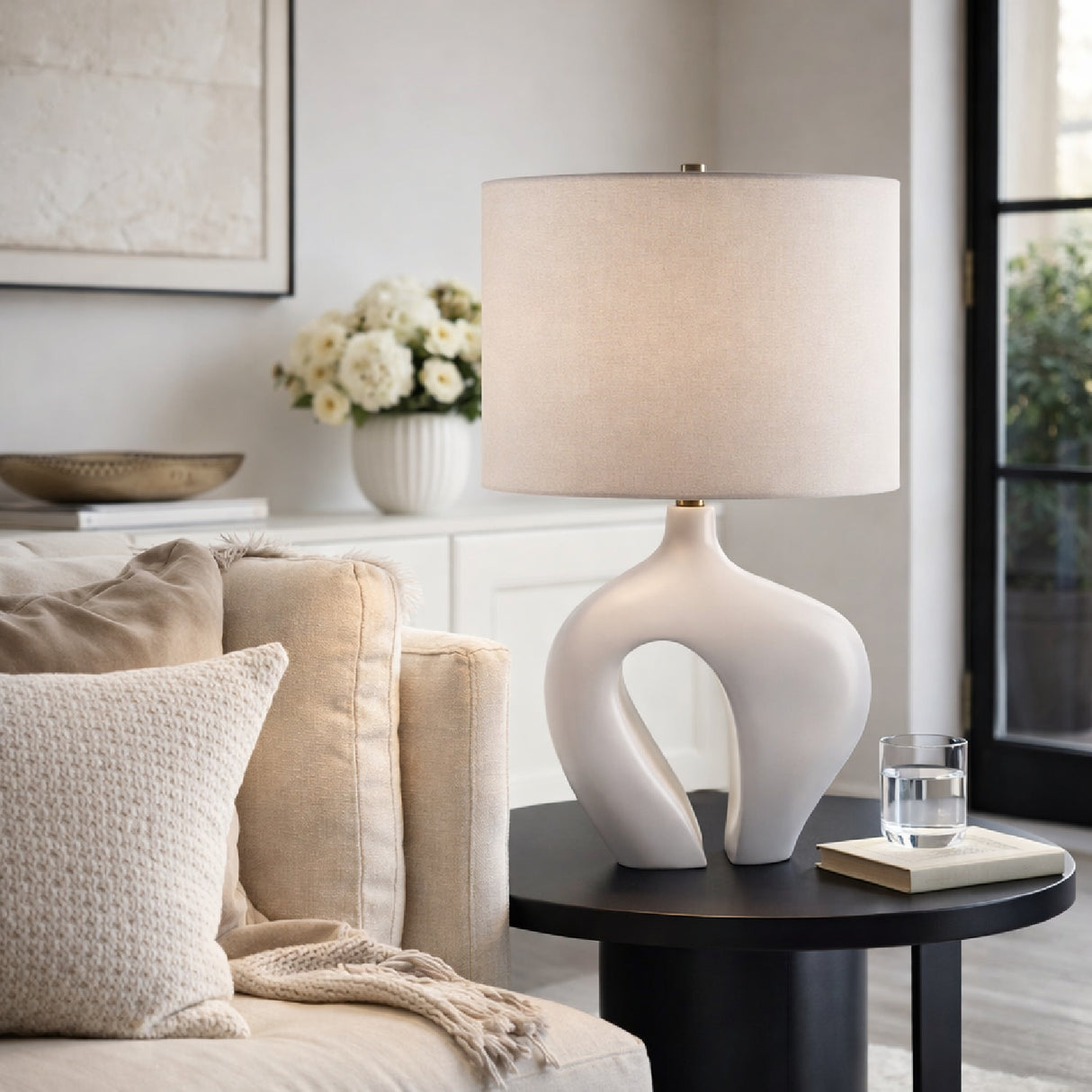 Modern European furniture - White Abstract Sculpture Table Lamp - www.oroa.com
