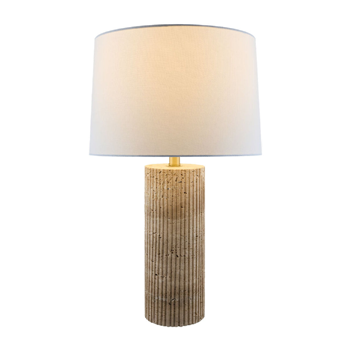 Modern European furniture - Reeded Travertine Accent Table Lamp - www.oroa.com
