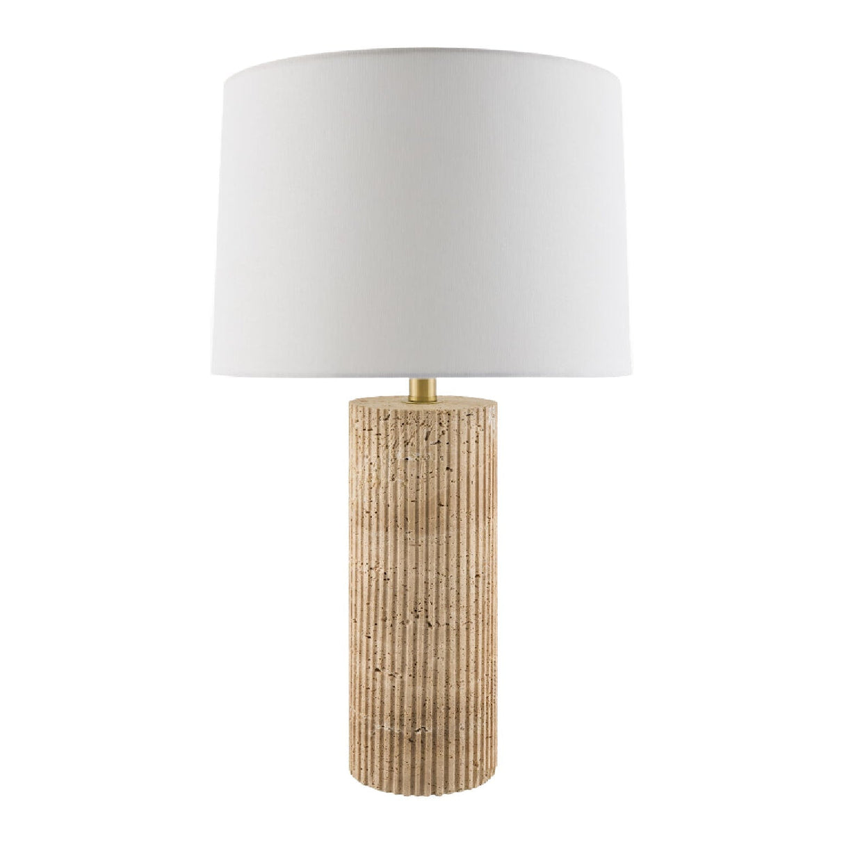 Modern European furniture - Reeded Travertine Accent Table Lamp - www.oroa.com