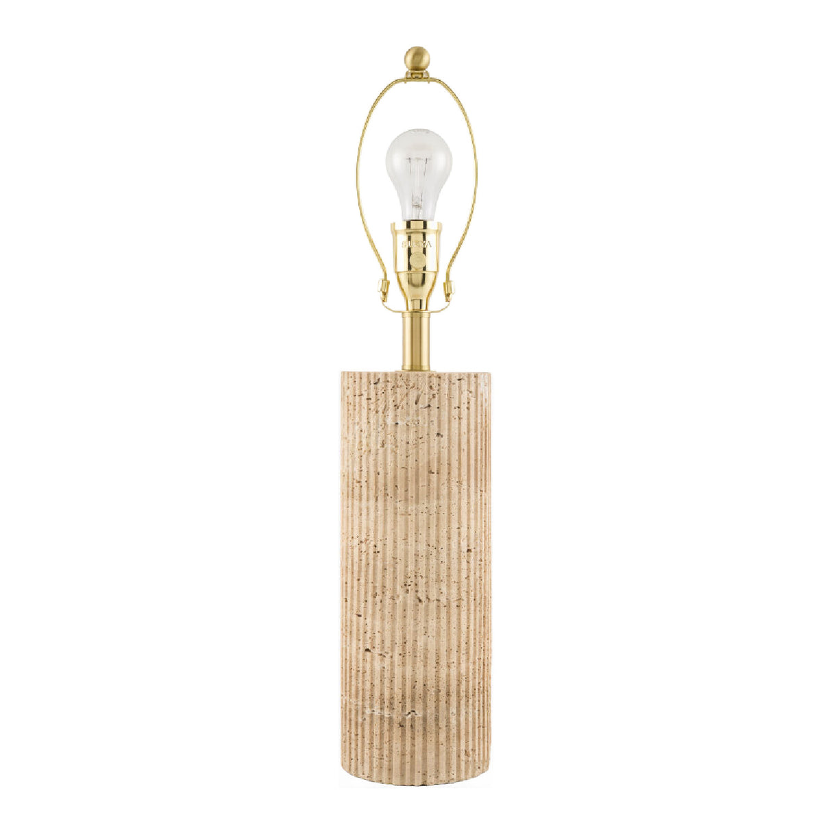 Reeded Travertine Accent Table Lamp | Oroa.com