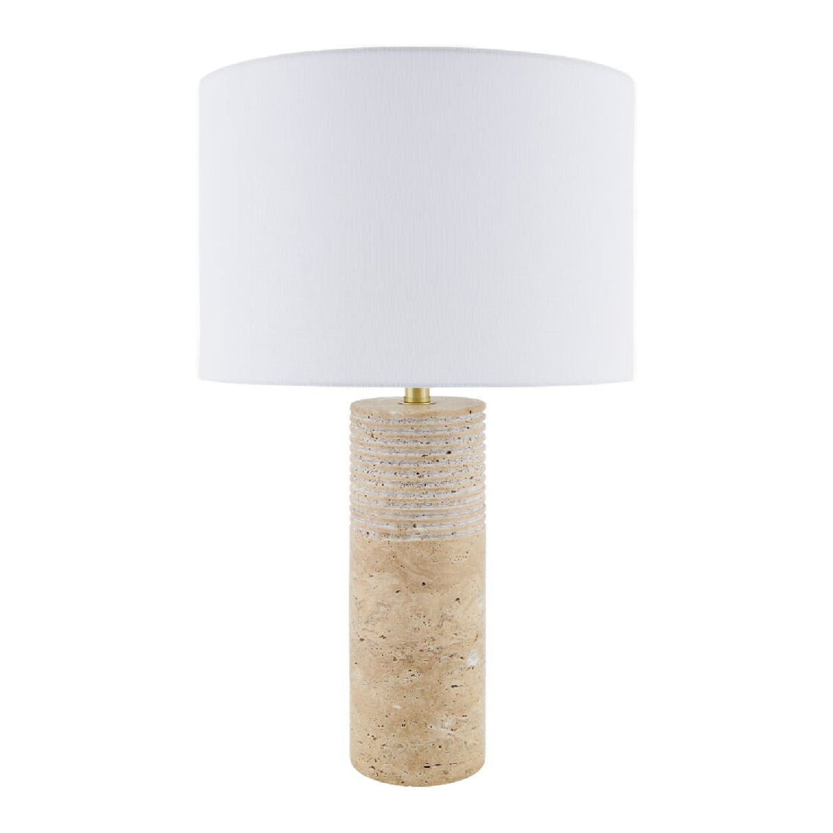 Cylindrical Travertine Accent Table Lamp | Oroa.com