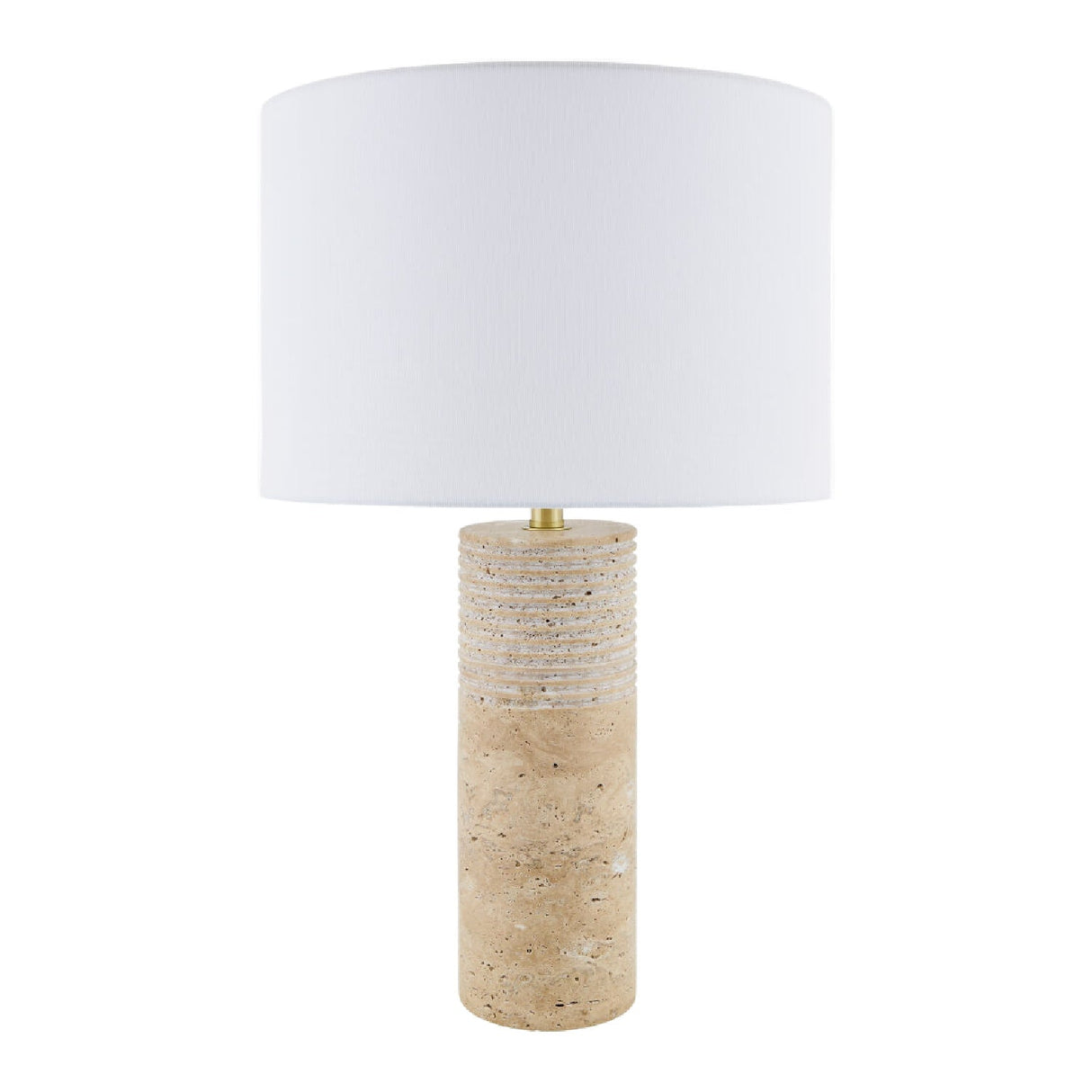 Modern European furniture - Cylindrical Travertine Accent Table Lamp - www.oroa.com