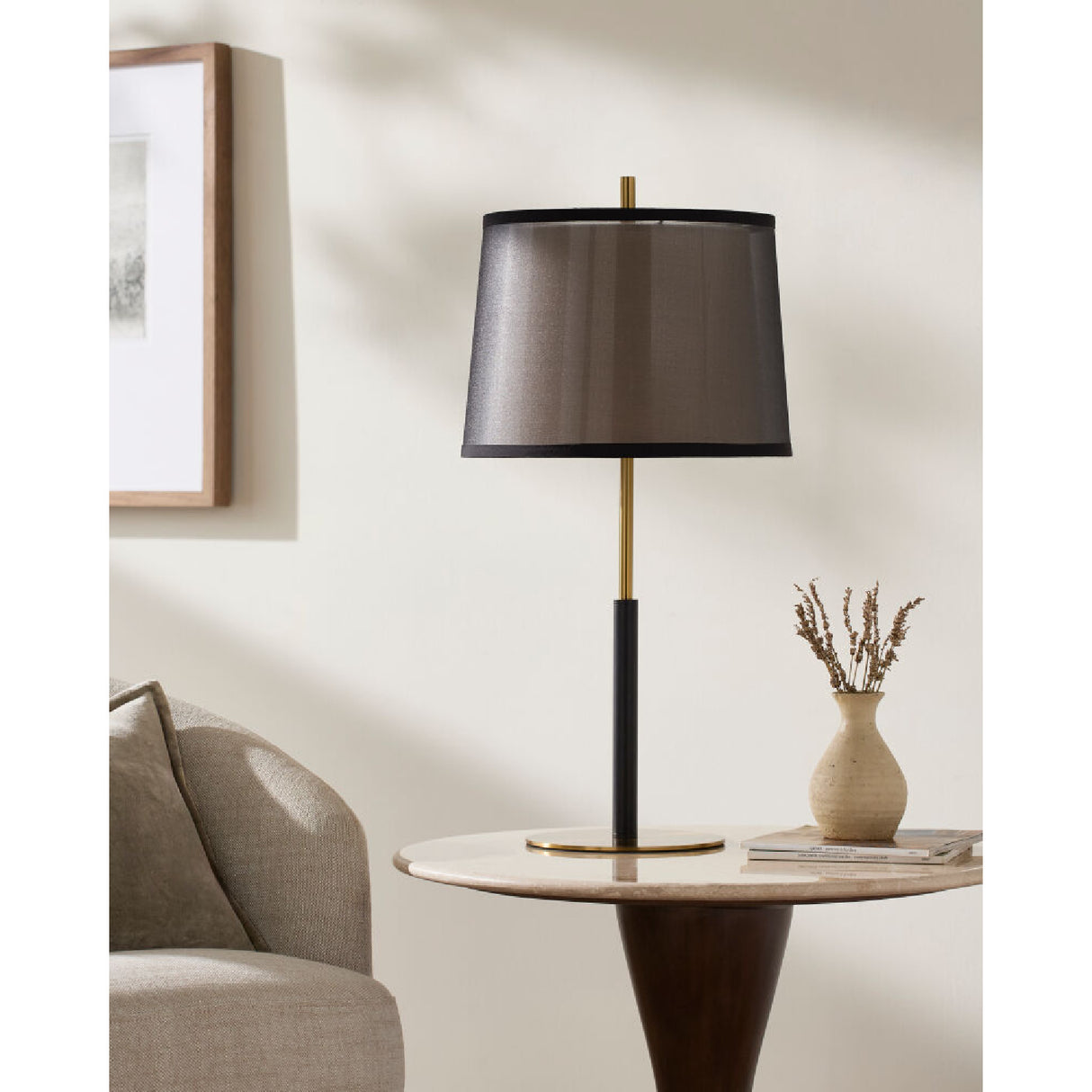 Modern European furniture - Black Linen Accent Table Lamp - www.oroa.com