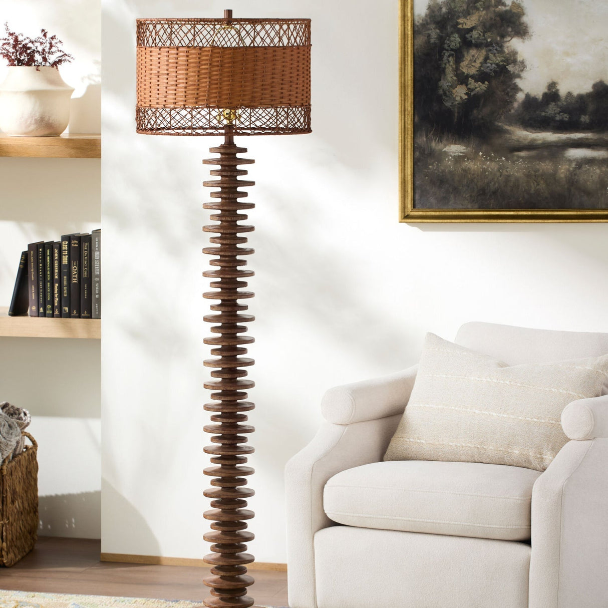 Modern European furniture - Stacked Circular Base Floor Lamp - www.oroa.com