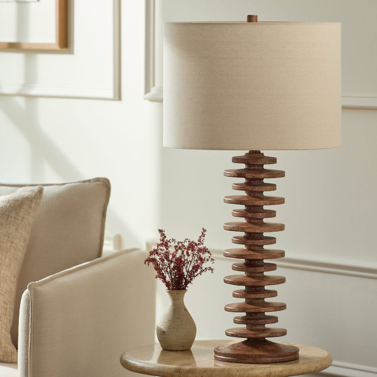 Modern European furniture - Stacked Circular Base Table Lamp - www.oroa.com