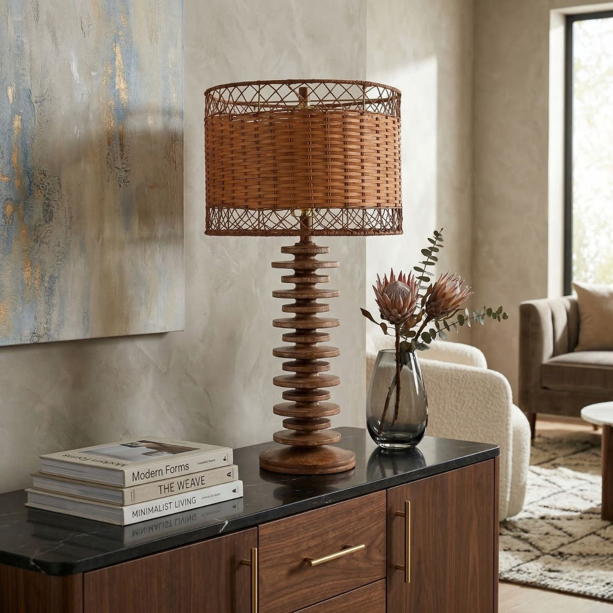 Modern European furniture - Braided Seagrass Accent Table Lamp - www.oroa.com