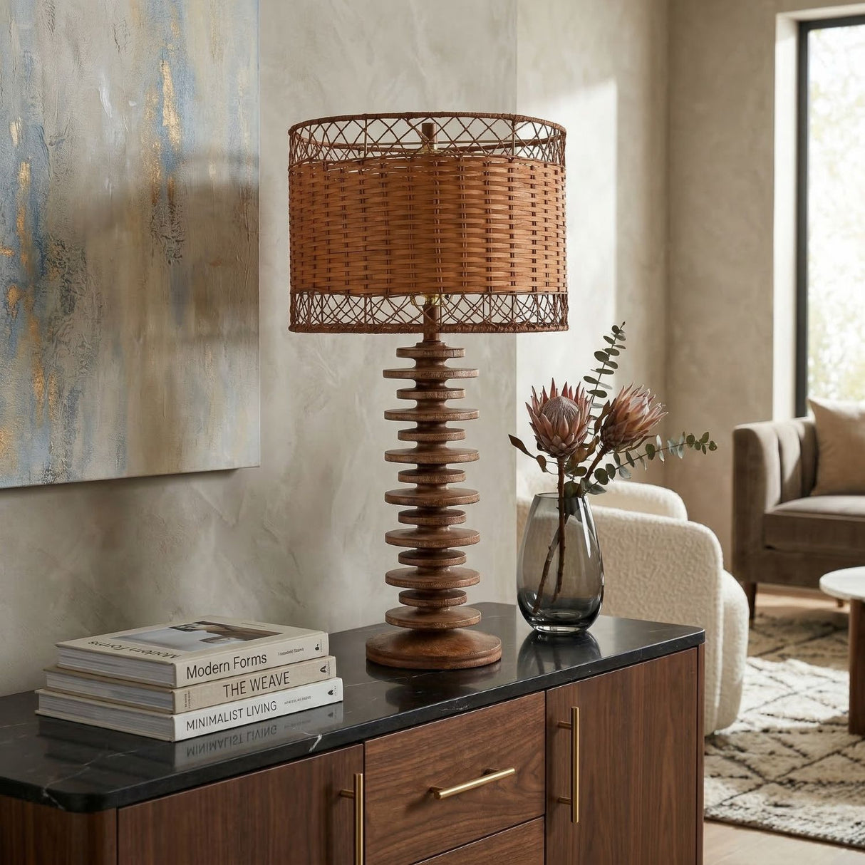 Braided Seagrass Accent Table Lamp | Oroa.com