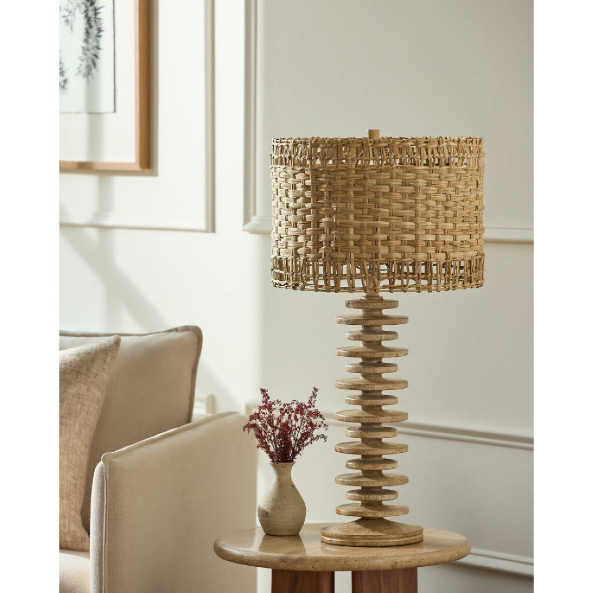 Modern European furniture - Braided Seagrass Accent Table Lamp - www.oroa.com