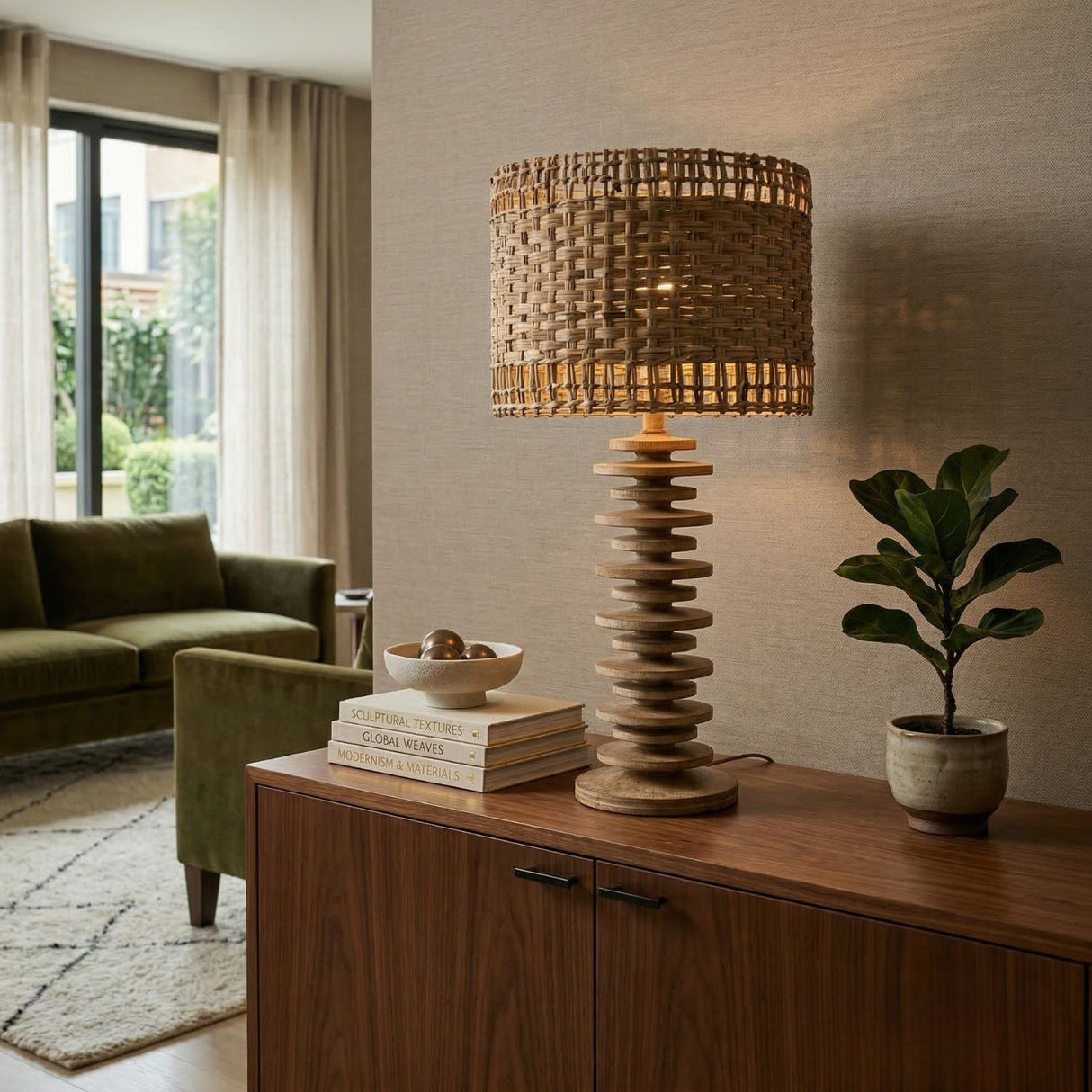 Braided Seagrass Accent Table Lamp | Oroa.com
