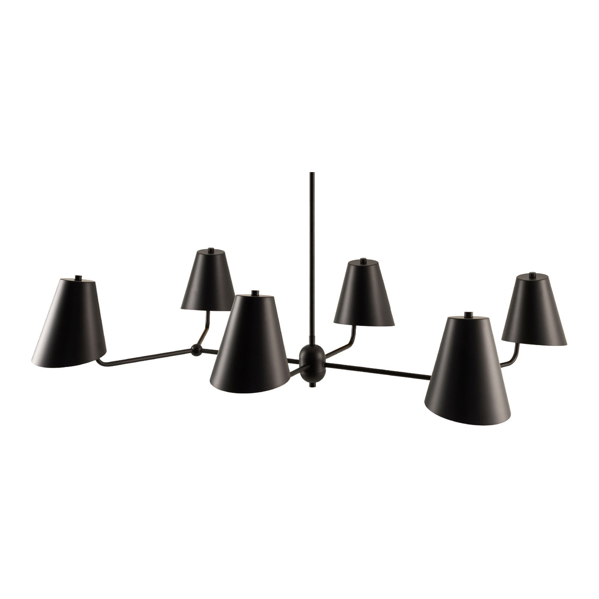 Modern European furniture - Black Metal 6-Light Chandelier - www.oroa.com