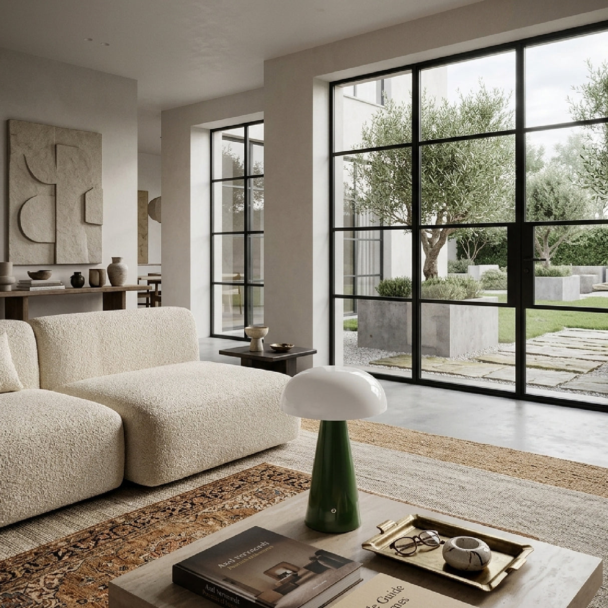 Hand-Painted Semi-Dome Table Lamp | Oroa.com