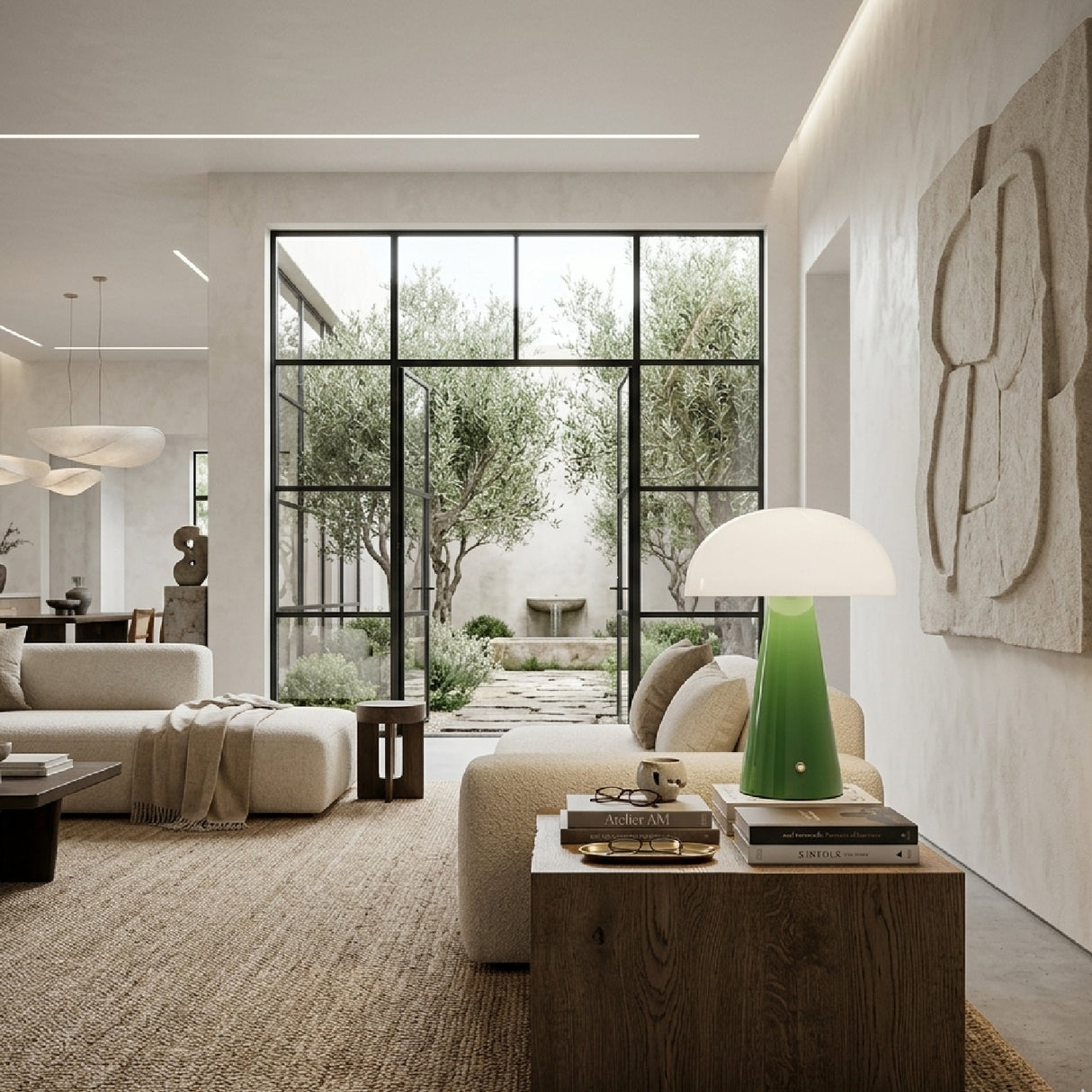 Hand-Painted Semi-Dome Table Lamp | Oroa.com