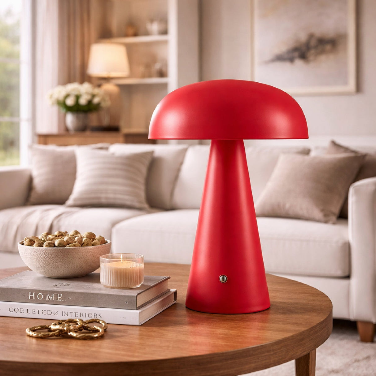 Modern European furniture - Hand-Painted Semi-Dome Table Lamp - www.oroa.com