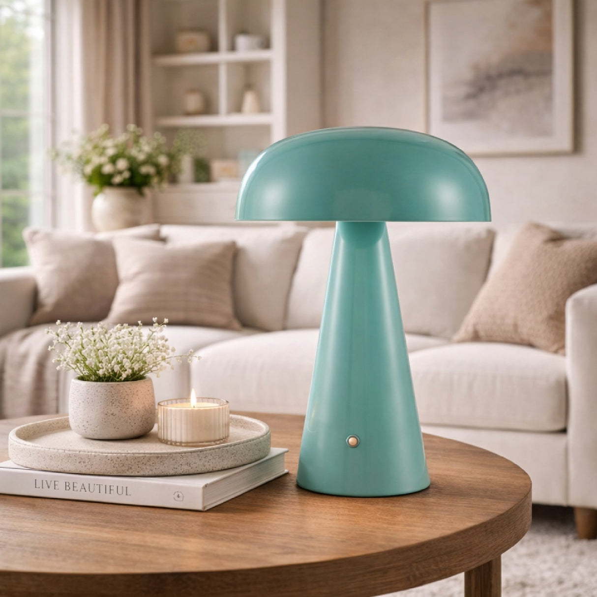 Modern European furniture - Hand-Painted Semi-Dome Table Lamp - www.oroa.com