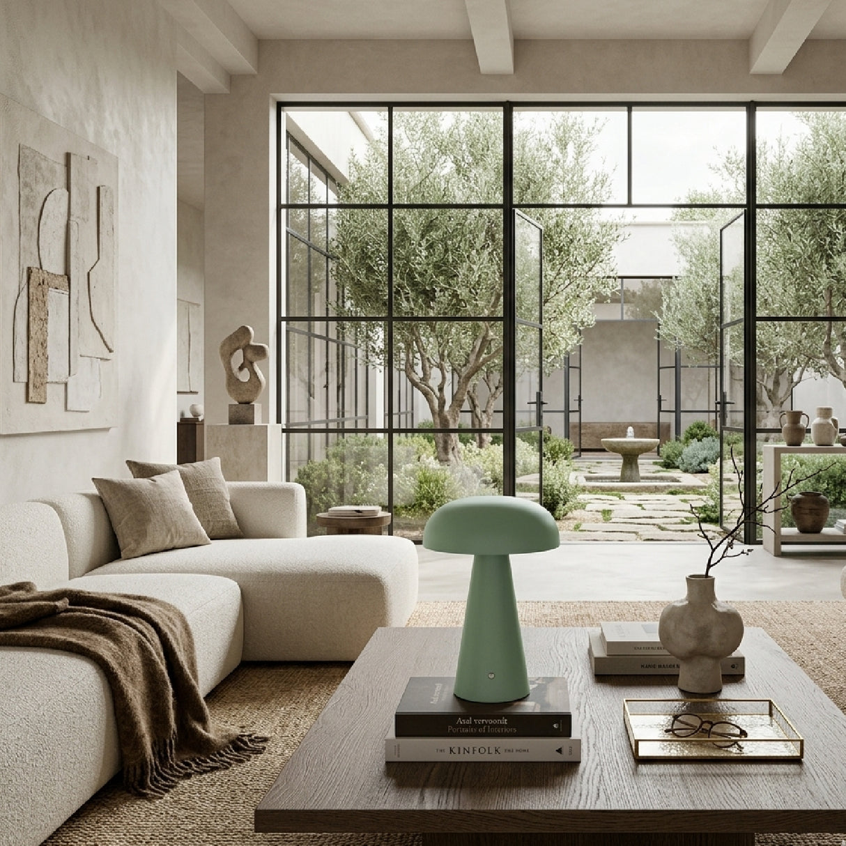 Hand-Painted Semi-Dome Table Lamp | Oroa.com