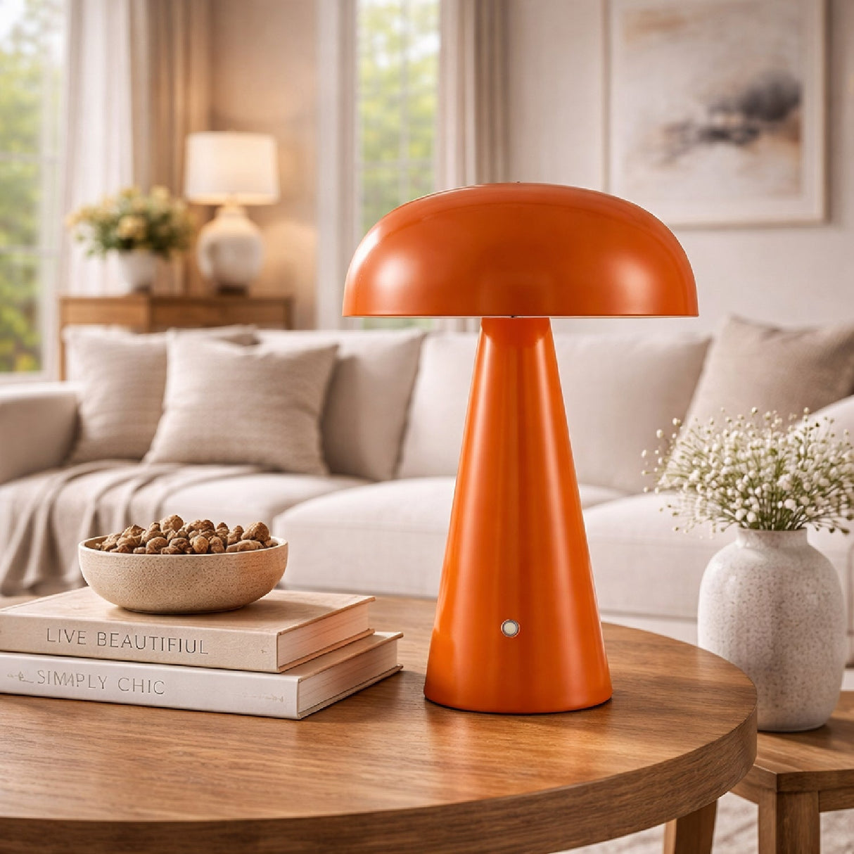 Modern European furniture - Hand-Painted Semi-Dome Table Lamp - www.oroa.com